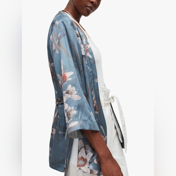 Nwt All Saints Carina Kuroyuri Floral Print Kimono Jacket Size 8 - Picture 5 of 6